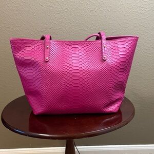 Pink Snake Print Tote Bag